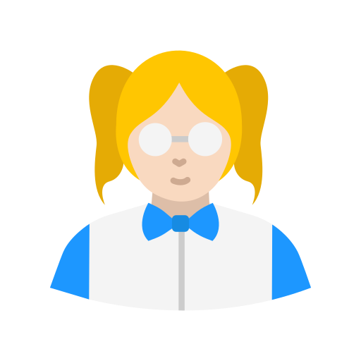 Girl, lady, nerd, woman, pig tails icon